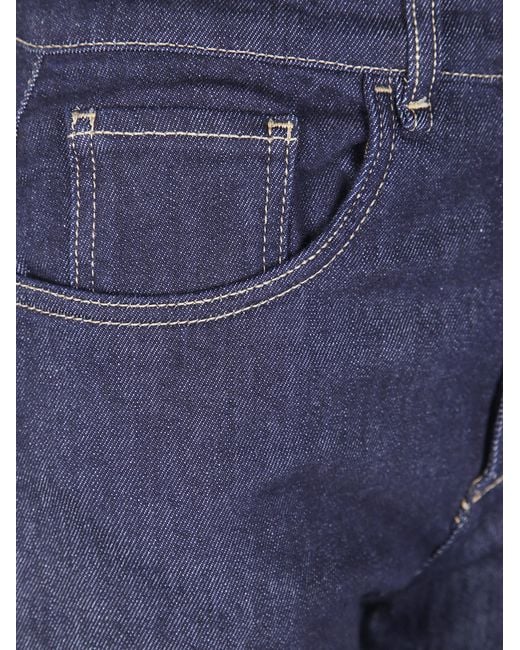 Seventy Blue Buttoned Straight-Leg Jeans