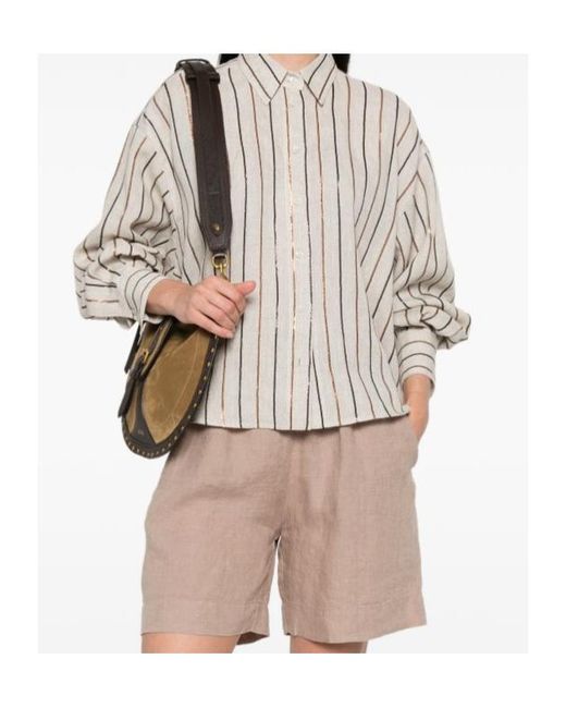 Brunello Cucinelli Natural Striped Shirt