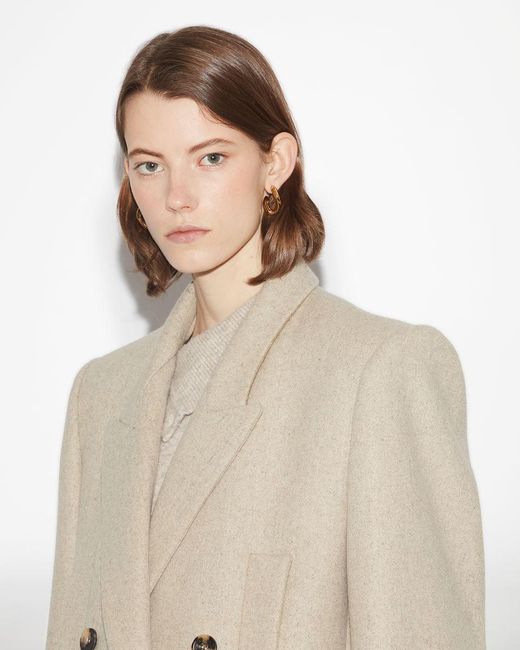 Isabel Marant Natural Double-Breasted Tailored Blazer
