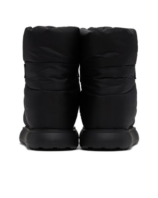 Moncler Black Logo Patch Padded Snow Boots