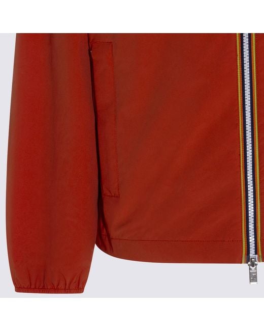 K-Way Red Zip-Up Hooded Jacket for men
