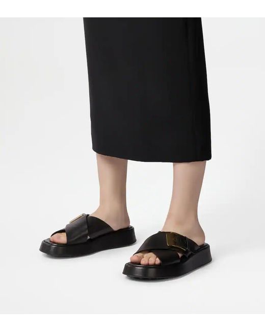 Tod's Black Crossover Strap Sandals