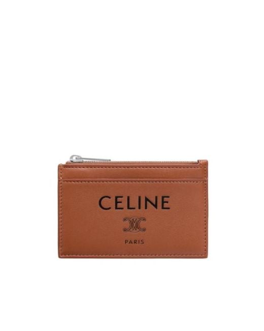 Céline Brown Zipped Card Holder for men
