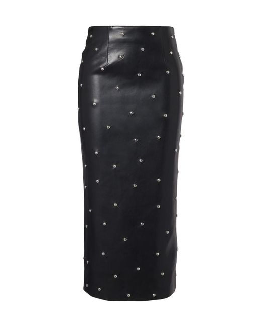 ROTATE BIRGER CHRISTENSEN Black Studded Pencil Skirt