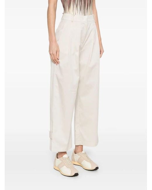 Herno White Pleat-Detailing Trousers