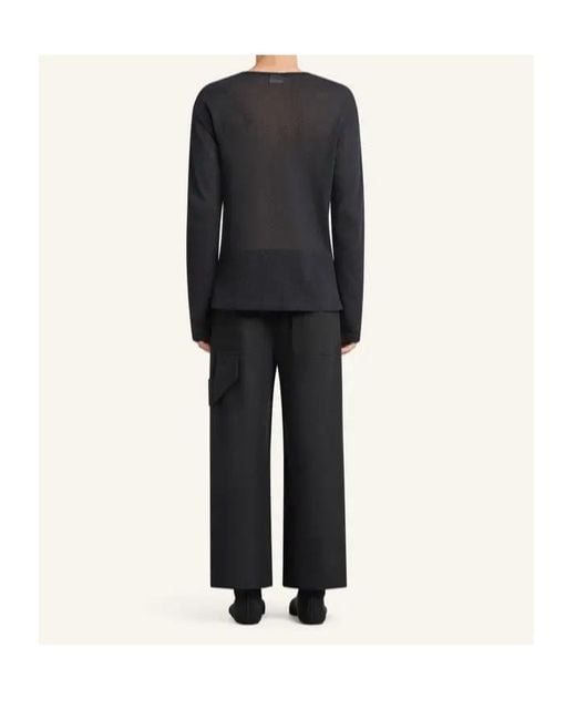 Courreges Black Long-Sleeve Logo Top for men