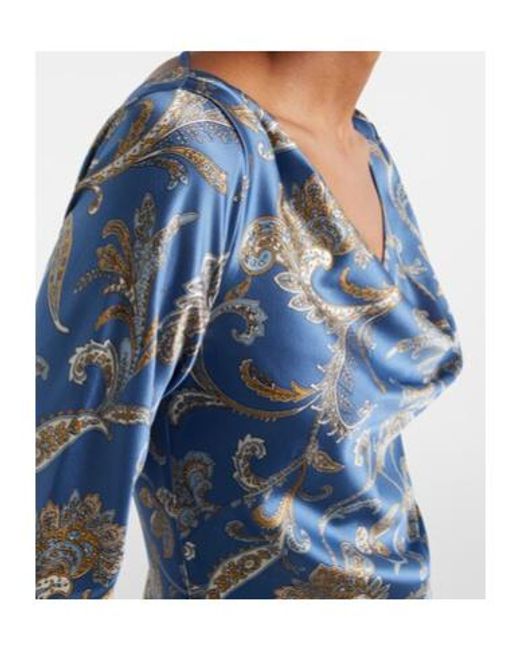 Veronica Beard Blue Ember Printed Silk-Blend Maxi Dress