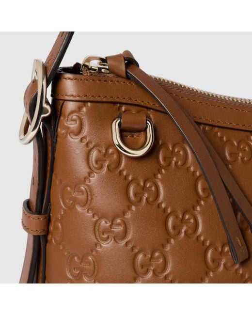 Gucci Brown Gg Emblem Medium Shoulder Bag