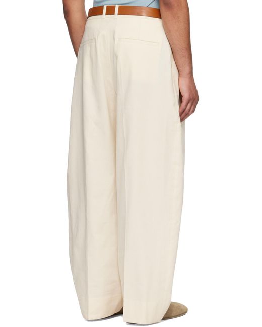Studio Nicholson White Curved Leg Pants for men