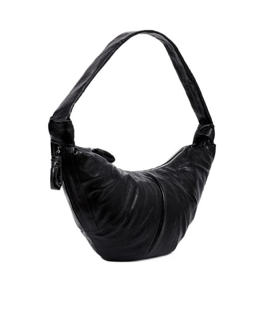 Lemaire Black Knot Detailed Large Croissant Shoulder Bag