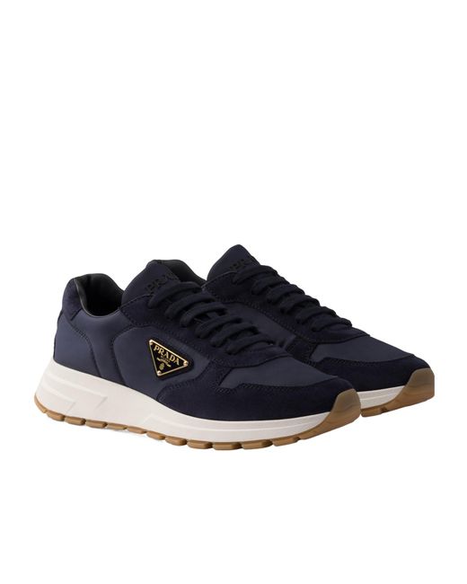 Prada Blue Re-Nylon Prax 1 Lace-Up Sneakers for men