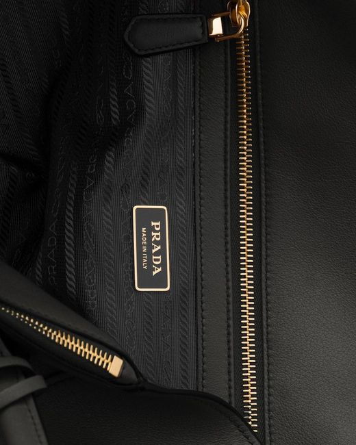 Prada Black Large Leather Tote Bag