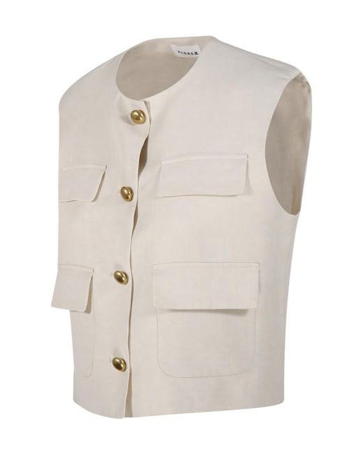 P.A.R.O.S.H. White Flap-Pocket Waistcoat