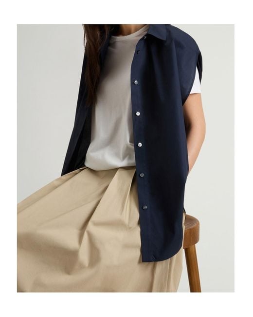 Woolrich Blue Button-Up Sleeveless Shirt