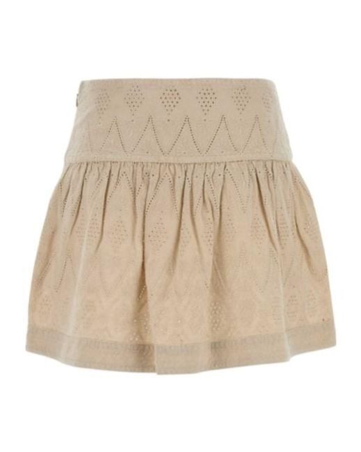 Isabel Marant Natural Embroidered Shorts