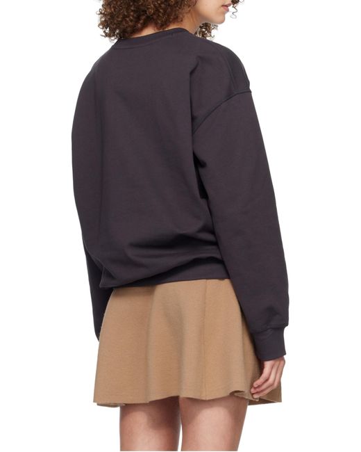 Ganni Gray Bear-Printed Crewnecj Sweatshirt