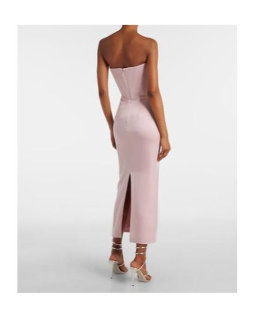 Alex Perry Pink Draped Crepe Satin Corset Dress