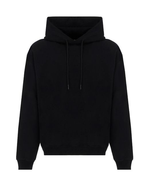 Martine Rose Black Logo Printed Drawstring Hoodie for men