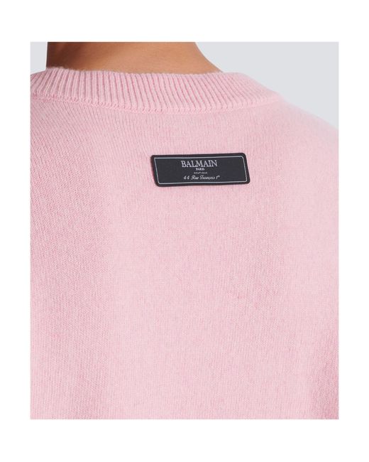 Balmain Pink Eco-Cashmere Sweatshirt for men