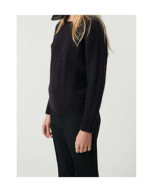 Soeur Black Ribbed Crew Neck Sweater
