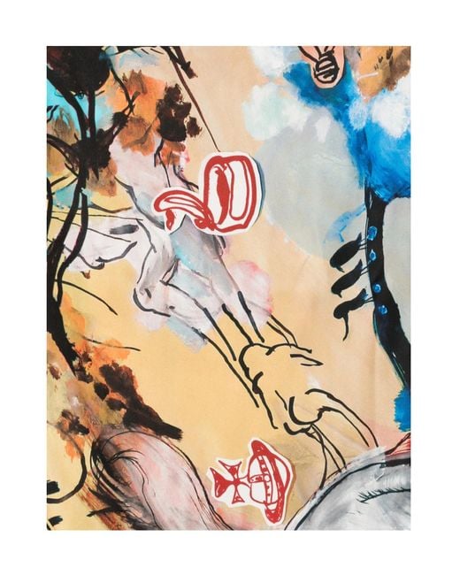 Vivienne Westwood White Printed Scarf