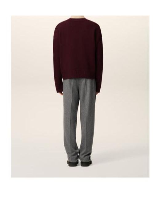AMI Red V-Neck Sweater for men