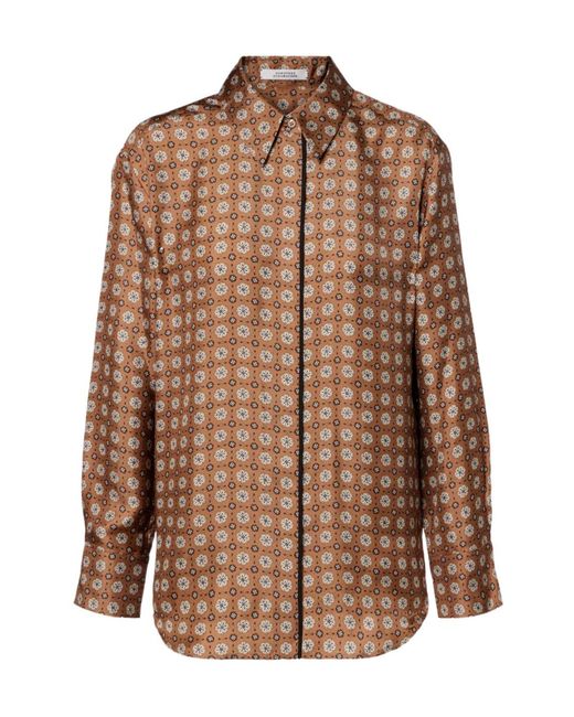 Dorothee Schumacher Brown Graphic Dreams Printed Silk Twill Shirt