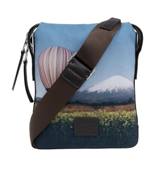 Paul Smith Blue Pattern Shoulder Bag for men