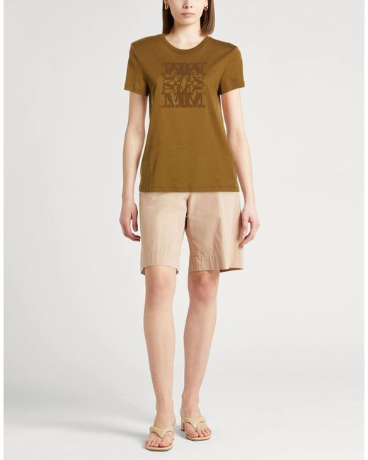 Max Mara Brown Crew Neck Short-Sleeved T-Shirt