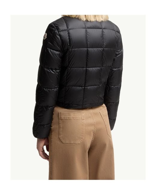 Moncler Black Jarcieu Quilted Cropped Jacket