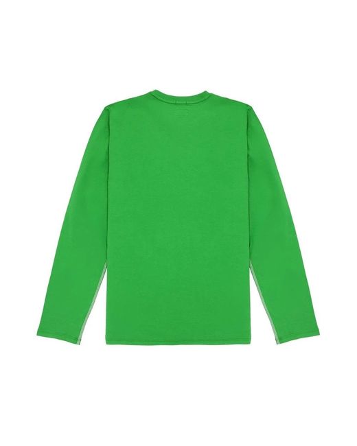 Armani Jeans Green T-Shirt With Round Neck And Long Sleeves for men