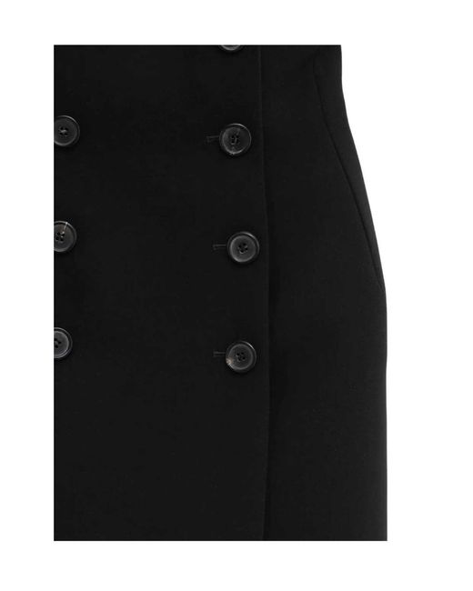 Khaite Black High-Waisted Midi Skirt