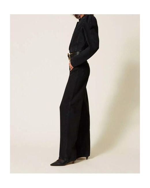 Twinset Black Wide-Leg Jeans