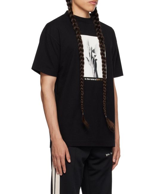 Palm Angels Black Wings Graphic-Print Cotton T-Shirt for men