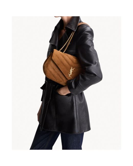 Saint Laurent Brown Loulou Medium Shoulder Bag