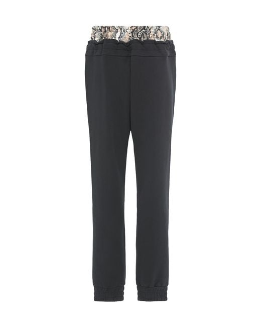 Just Cavalli Gray Layered Snake Print Pants