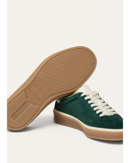 Loro Piana Green Low-Top Lace-Up Sneakers