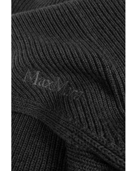 Max Mara Black Knitted Scarf