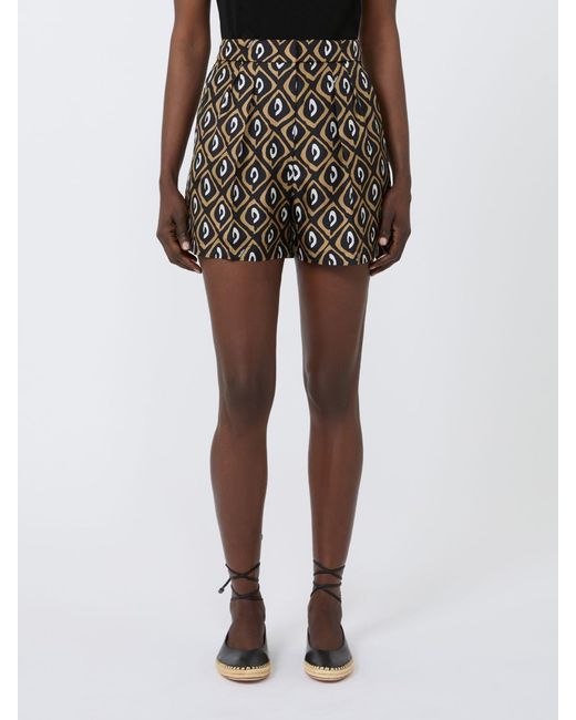 Max Mara Black Geometric Print Shorts