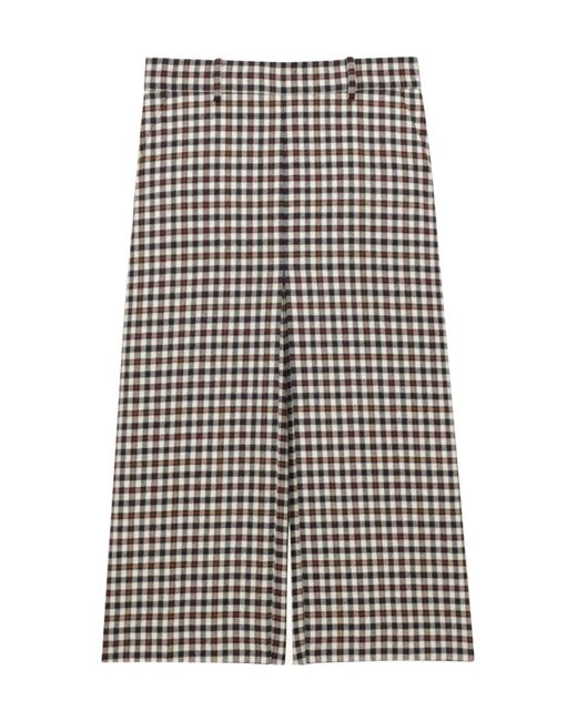 Saint Laurent Multicolor Checked Mid-Rise Culottes