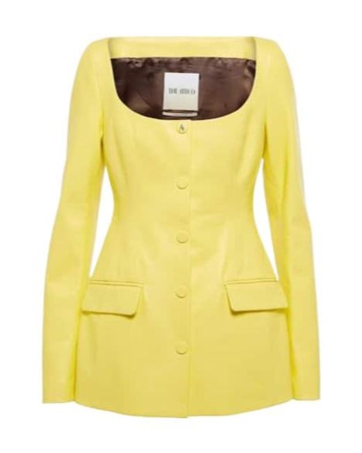The Attico Yellow Marie Leather Blazer