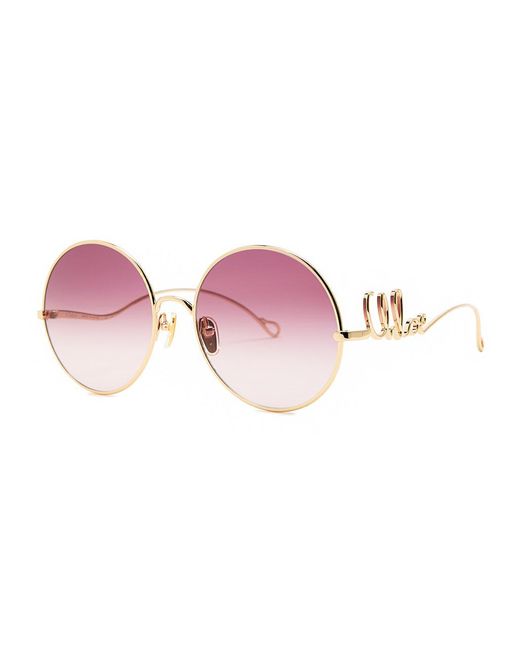 Chloé Pink Round-Frame Sunglasses