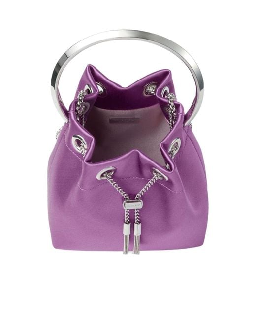 Jimmy Choo Purple Bon Bon Satin Handbag