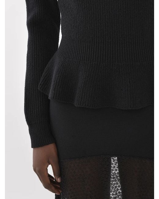 Chloé Black Chloé Peplum Knitted Jumper