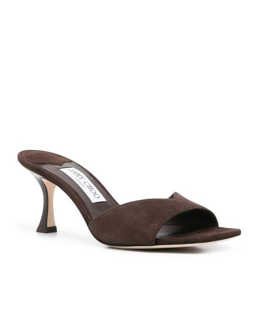 Jimmy Choo Brown 80Mm Skye Mules