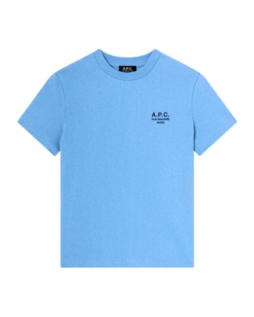 A.P.C. Blue Rue Madame Logo-Print T-Shirt for men