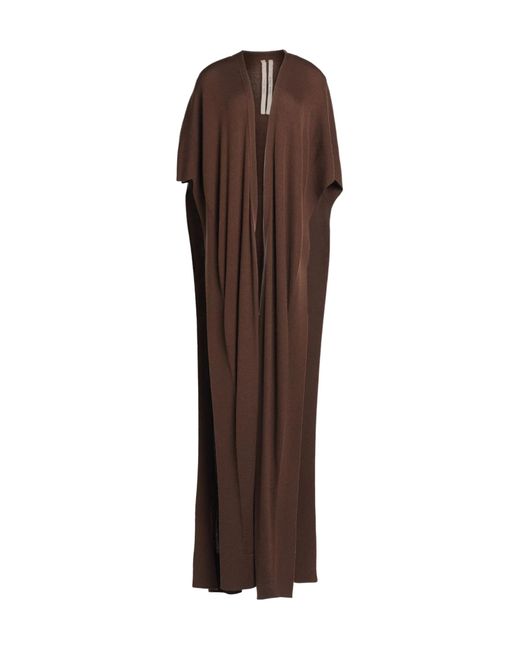 Rick Owens Brown Solid-Colored Cashmere Shawl Cape