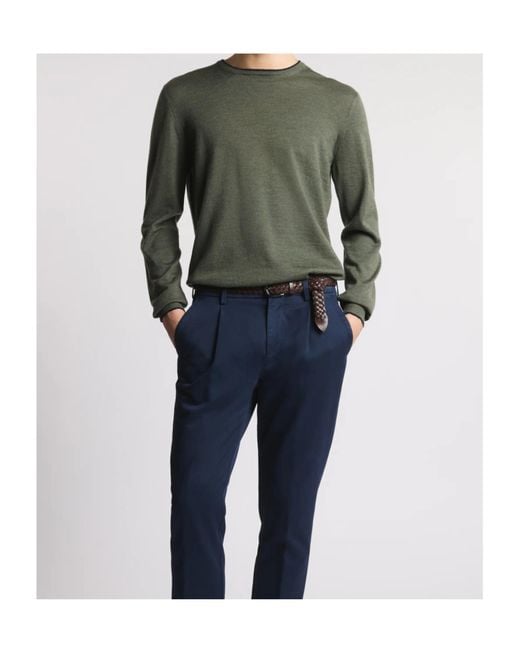Fay Green Elbow-Patch Sweater for men
