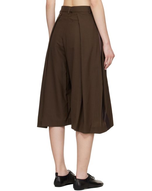 Sacai Brown Plain Wool Blend Shorts