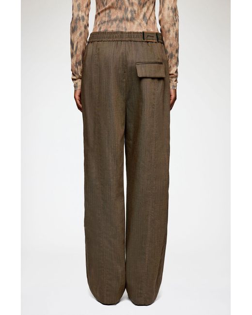 Ganni Green Wide-Leg Cargo Pants